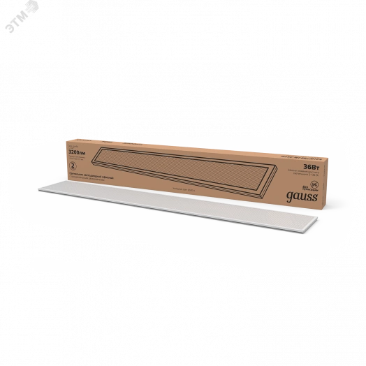 Светильник светодиодный ДВО-36 Вт 2950 Лм 6500K призма IP20 1200х180х19 мм Gauss