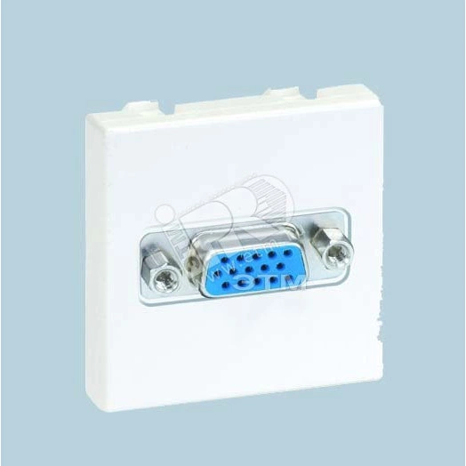 Разъём VGA, широкий, винты, S27, слоновая кость