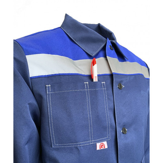 Костюм Енисей летний куртка ткань, полукомбинезон, цвет  темно-синий с васильком р. 48-50, 96-100, 82-188