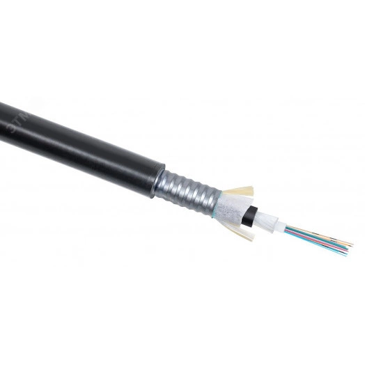 Кабель волоконно-оптический 50/125 (OM2) многомодовый, 8 волокон, loose tube, бронированный стальной лентой, для внешней прокладки (-50C ~ +70), PE, черный, (F50080118B)