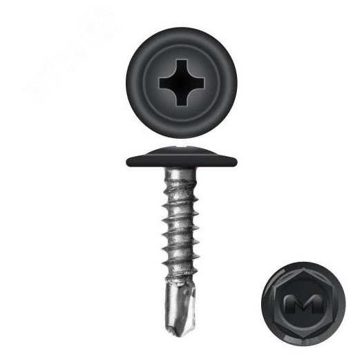 Саморез металл/металл 4.2х25 пресс-шайба сверло RAL9005