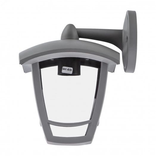 Светильник садово-парковый 4гран серый настенный вниз E27 IP44(У1) НБУ 07-40-002 Дели 2 (8/96)