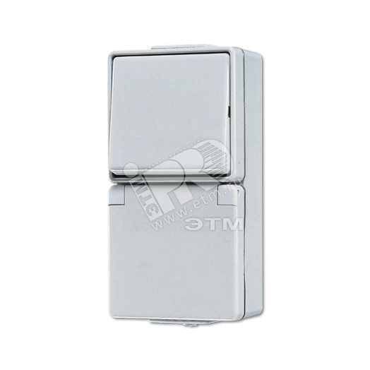 Розетка штепсельная SCHUKO накладная с универсальным выключателем IP44