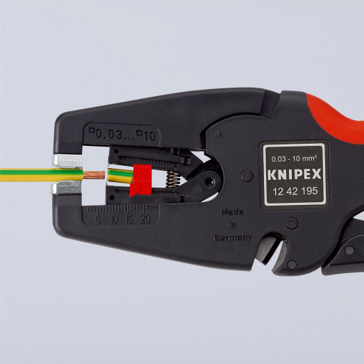 Стриппер автоматический MulTiSTrip 10 зачистка 003-10мм (AWG 32-7) рез кабеля одножильные 6мм многожильные 10мм L=195мм рукоятки с зоной мягкого пластика для надежного хвата