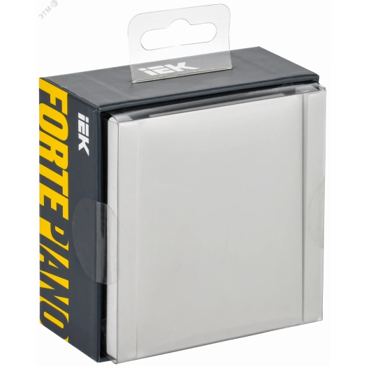 FORTE&PIANO Розетка 1-местная с заземлением с защитными шторками и крышкой безвинтовое крепление 16А IP44 FP219 белый IEK