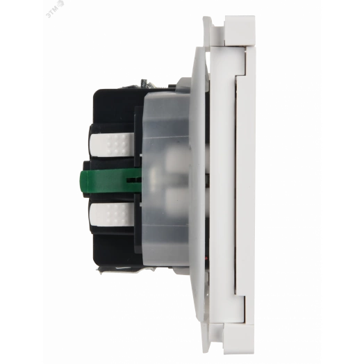 FORTE&PIANO Розетка 1-местная с заземлением с защитными шторками и крышкой безвинтовое крепление 16А IP44 FP219 белый IEK