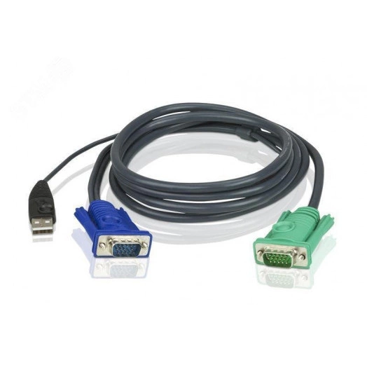 Кабель KVM VGA, USB, 1.2 м.