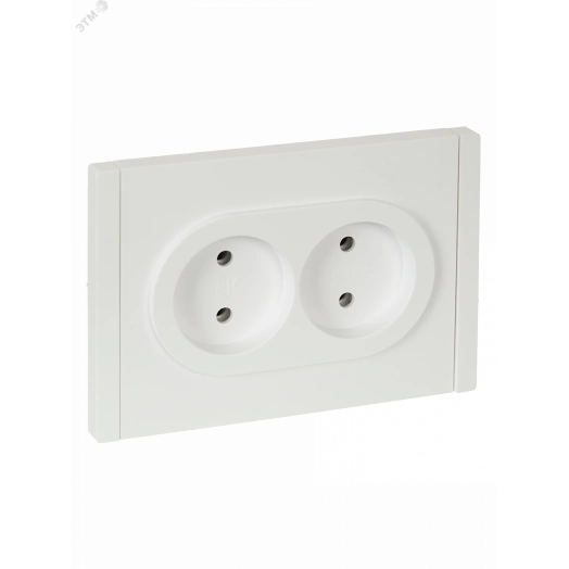 FORTE&PIANO Розетка 2-местная без заземления без защитных шторок безвинтовое крепление 10А FP226 белый IEK