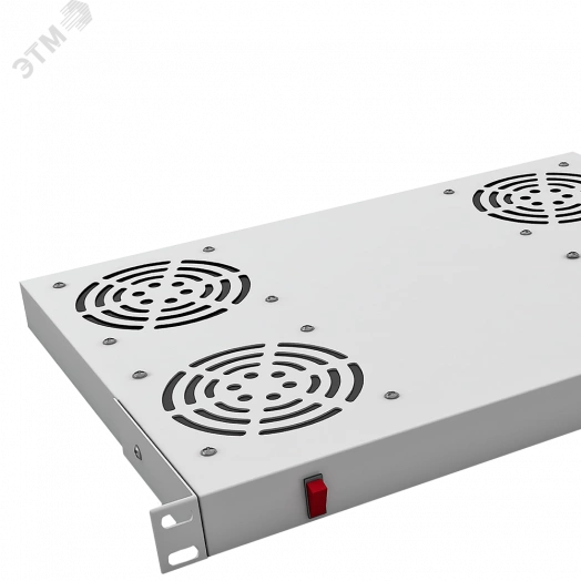 Модуль вентиляторный 19''. 4 вентилятора. выключатель. цвет серый (RAL 7035)