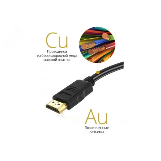 Кабель HDMI 1.4, 19М на 19М, 2 м.