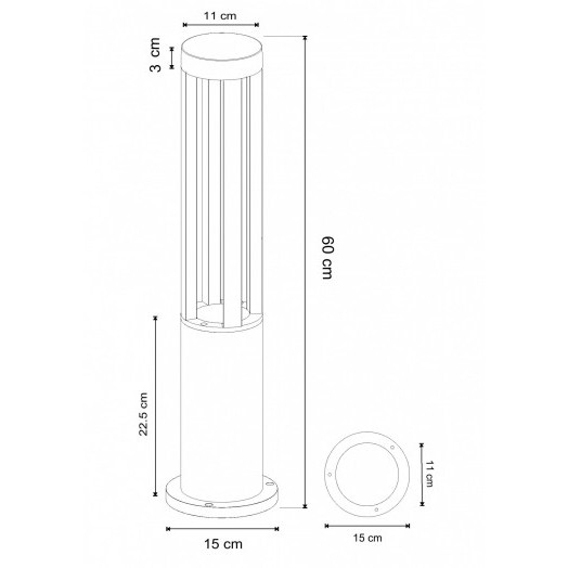 Светильник ландшафтный Arte lamp THUBAN A1060PA-1BK 1*LED Металл Чёрный