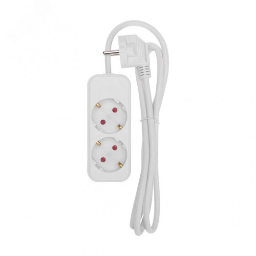 Удлинитель STANDARD 2 гнезда, 1,5 м, 3х1,0 мм2, с/з, белый