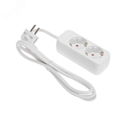 Удлинитель STANDARD 2 гнезда, 1,5 м, 3х1,0 мм2, с/з, белый