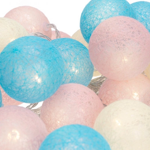 Тайские фонарики Перламутр 5м 25LED прозрачный ПВХ цвет свечения теплый белый питание USB