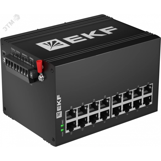 Коммутатор промышленный управляемый уровня L2 ML2-16GT, 16 портов 10/100/1000Base-T(X) RJ45, монтаж на динрейку TSX EKF