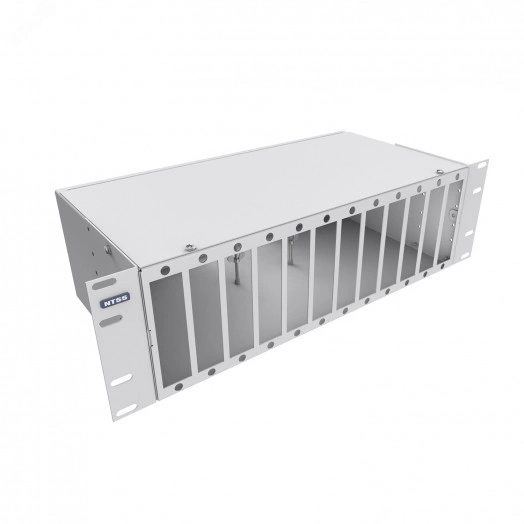 Кросс оптический 19'' частично укомплектованный 3U, 64/96 портов FC/ST (планки FC/ST-12шт, планка-заглушка-4шт, сплайс-кассета-3шт) серый RAL 7035