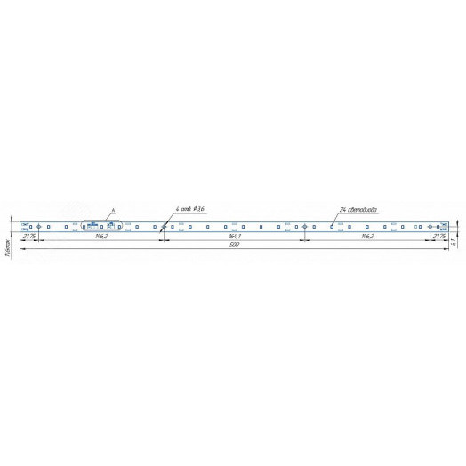 Модуль светодиодный LINE 500x11.6 AL1 3x8 Lumileds 2835 CRI80 3000K SMD2x2