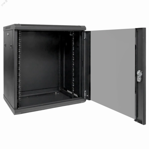 Шкаф настенный 19' TERACOM PRO 12U 600х600 мм дверь стеклянная с замком-ручкой чёрный