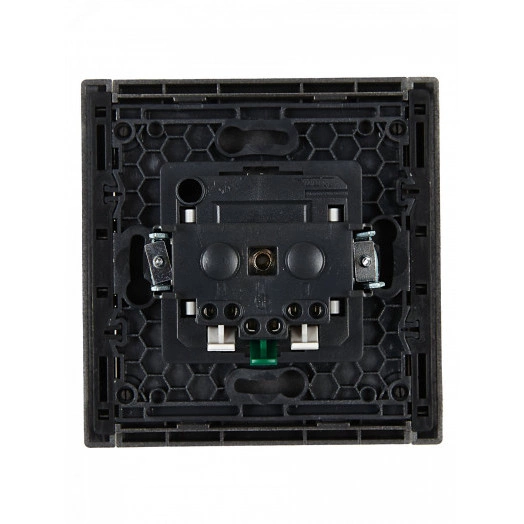 FORTE&PIANO Розетка 1-местная с заземлением с защитными шторками безвинтовое крепление 16А FP513 сталь IEK