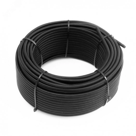 Труба гофрированная ПП безгалогенная (HF) разрезная черная dвн 5,0 мм, dнар 7,2 мм (50м/уп) Промрукав