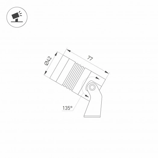 Светильник ALT-RAY-R42-5W Warm3000 (RAL 6010, 25 deg, 230V) (IP67 металл, 3 года)