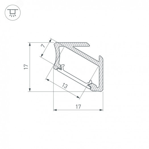 Профиль AЛм-V60-2020 ANOD Black (Алюминий)