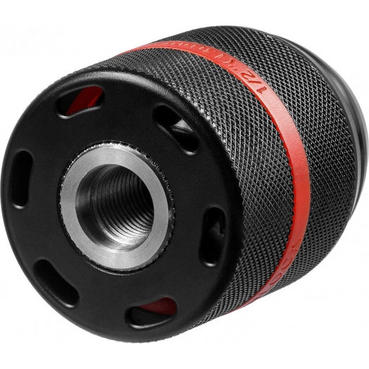 Патрон ударный цельнометаллический быстрозажимной ''ПРОФИ'' 13 мм, посадочная резьба 1/2'', с фиксатором зажима сверла Д 2,0-13мм