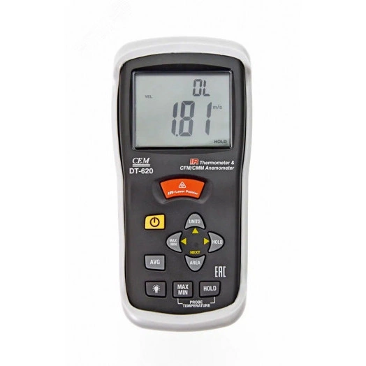 Измеритель скорости воздуха и температуры DT-620