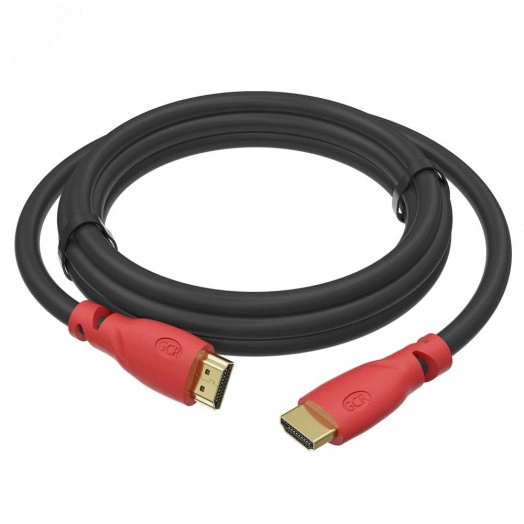 Кабель HDMI 2.0, Ultra HD 19М на 19М, 1 м., черный-красный