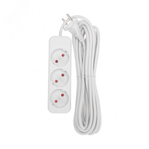 Удлинитель STANDARD 3 гнезда, 5 м, 2х1,0 мм2, б/з, белый