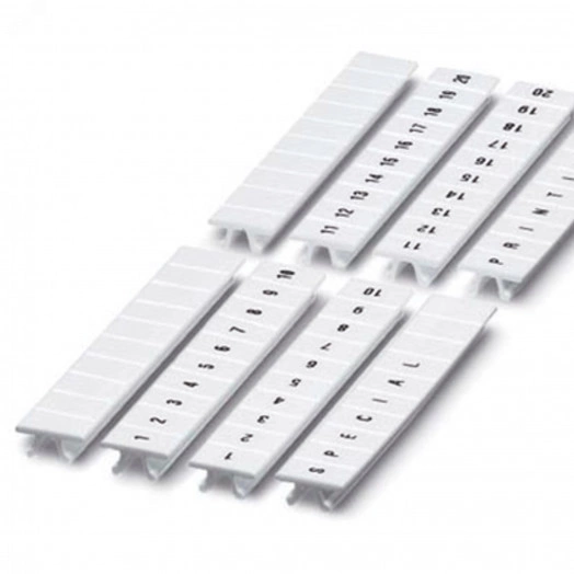 Маркировка для клемм, ширина 6 мм, L1,L2,L3,N,PE, вертикальная ориентация, 1шт.=полоса из 10 маркеров