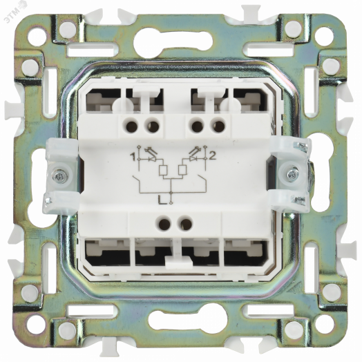 SKANDY Выключатель 2-клавишный проходной с индикацией 10А SK-V10Bl черный IEK