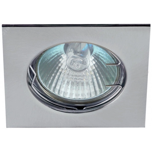 Светильник встраиваемый литой квадрат MR16 KL2 CH ,12V/220V, 50W хром (100/2100)