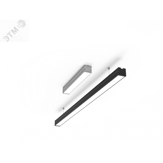 Светильник светодиодный Mercury Pro подвесной 50 Вт 3000 К 1507х65х65 мм IP54 RAL9005 черный муар с рассеивателем опал подв. 2м DALI