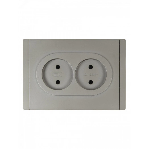 FORTE&PIANO Розетка 2-местная без заземления без защитных шторок безвинтовое крепление 10А FP526 сталь IEK