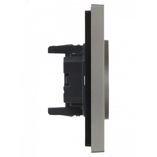 FORTE&PIANO Розетка 2-местная без заземления без защитных шторок безвинтовое крепление 10А FP526 сталь IEK