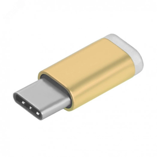 Переходник USB Type C М на Micro USB 2.0 F, золотистый