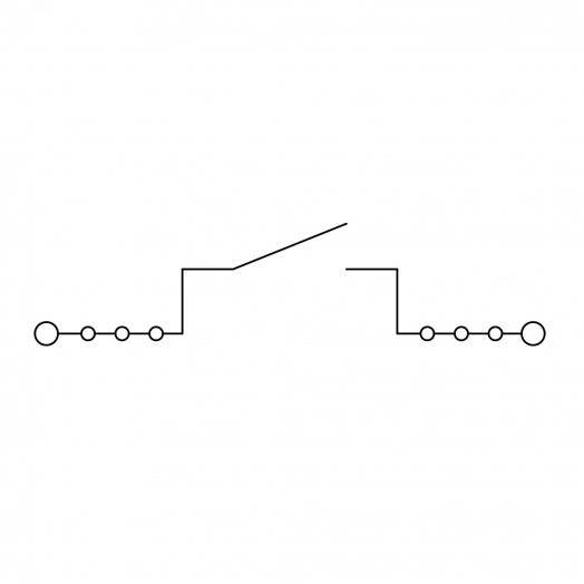 Клемма с размыкателем, зажим push-in, 2 точки подключения, 6 кв.мм, серая
