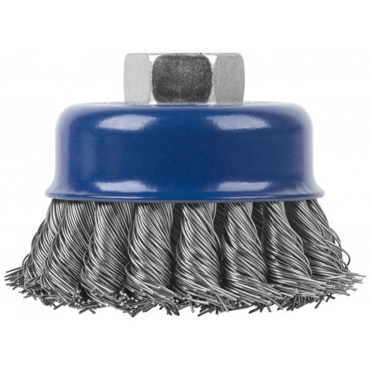 Щетка для УШМ, М14, Чашка, крученая витая проволока 0,5 мм, 125 мм, блистер, Profi