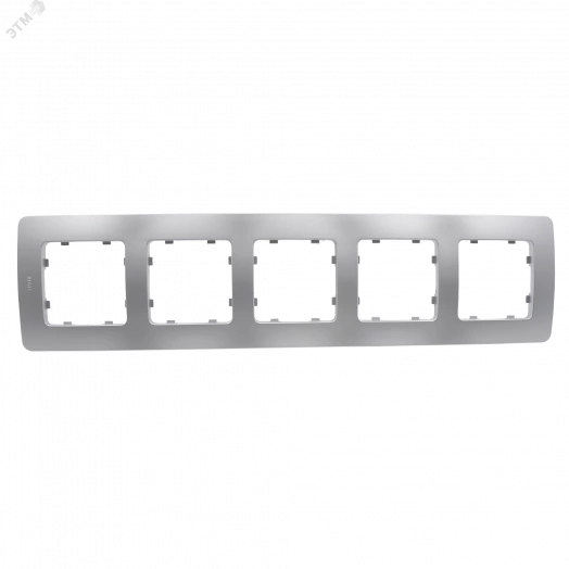 Рамка пятиместная, скрытой установки, цвет серебро