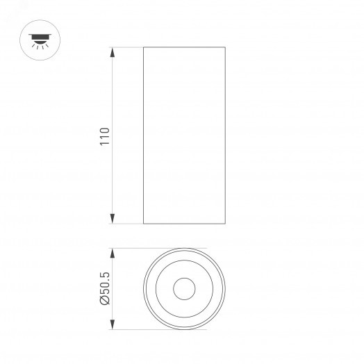 Светильник SP-GABI-SURFACE-R50-9W Warm3000 (WH, 36 deg, 230V) (Arlight, IP40 Металл, 5 лет)