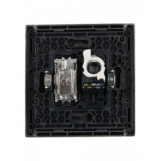 FORTE&PIANO Розетка двойная TV+RJ45 кат.5E FP536 сталь IEK