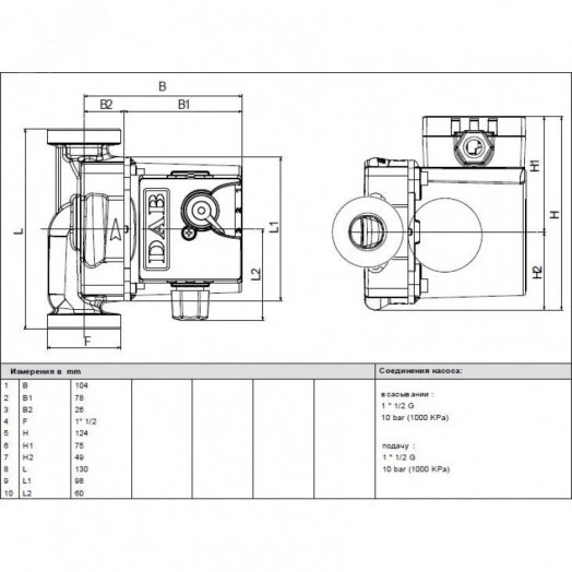 Насос циркуляционный VA 25/130 (1') M 230/50 с мокрым ротором без частотного регулирования