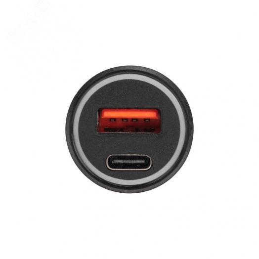 Автозарядка в прикуриватель АЗУ USB-A (QC 3.0)+USB-C (PD) 38Вт черная