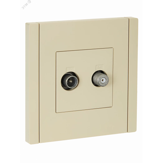 FORTE&PIANO Розетка двойная TV+SAT FP438 ваниль IEK