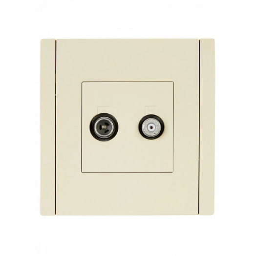 FORTE&PIANO Розетка двойная TV+SAT FP438 ваниль IEK
