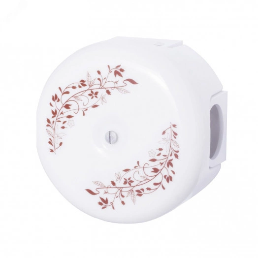 Коробка распределительная 78мм, керамика, цвет белый, декор 1 с кабельными вводами