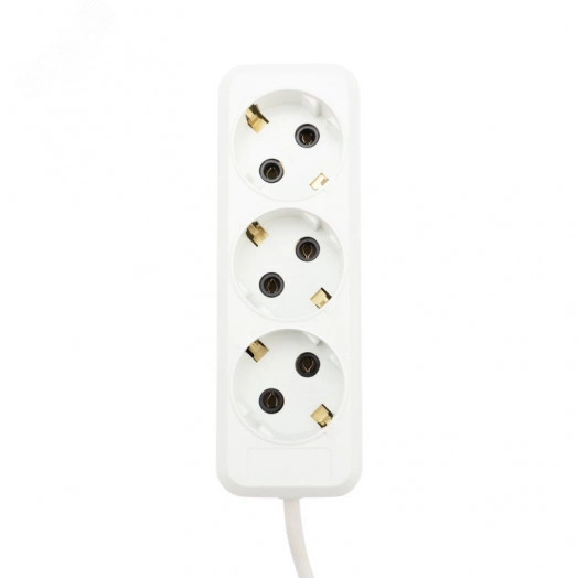 Удлинитель 3 гнезда, 3 м, 3х1.0 мм, с/з, белый