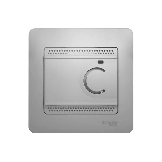 GLOSSA термостат электр.теплого пола с датчиком,от+5до+50°C,10A,алюминий