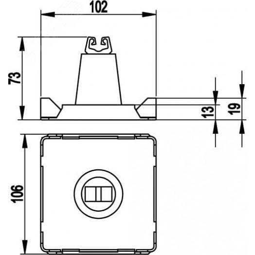 Клемма двухуровневая , зажим push-in, 4 точки подключения с перемычкой между уровнями, 2.5 кв.мм, серая